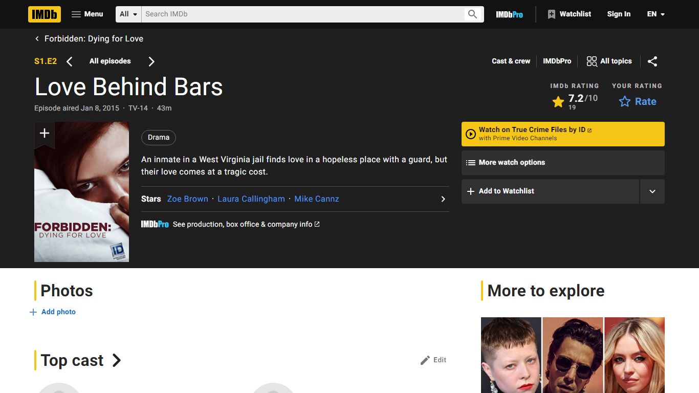 "Forbidden: Dying for Love" Love Behind Bars (TV Episode 2015) - IMDb